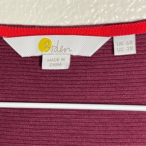 Boden | Bronte Ottoman Ribbed Jersey Dress in Ruby Ring - Picture 7 of 8